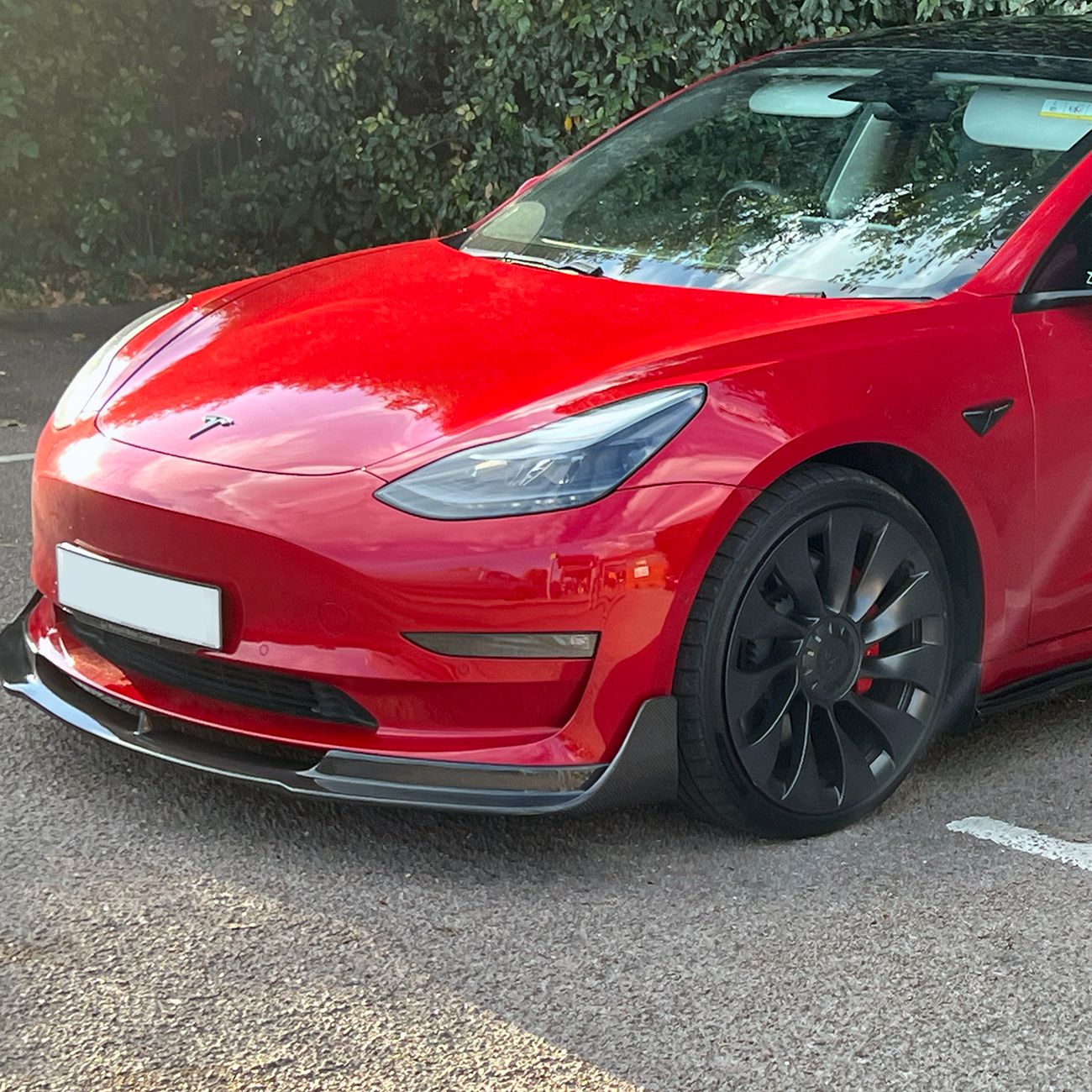 V Style Carbon Fibre Front Splitter for Tesla Model 3 16-23-Carbon Factory
