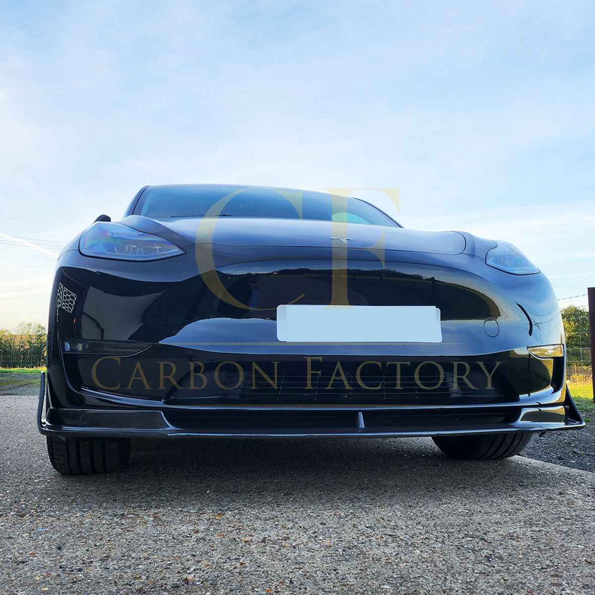 V Style Carbon Fibre Front Splitter for Tesla Model Y 19-23-Carbon Factory