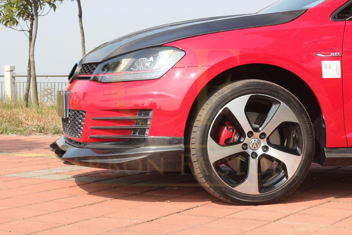 V Style Carbon Fibre Front Splitter for VW Golf MK7 GTI 14-17-Carbon Factory