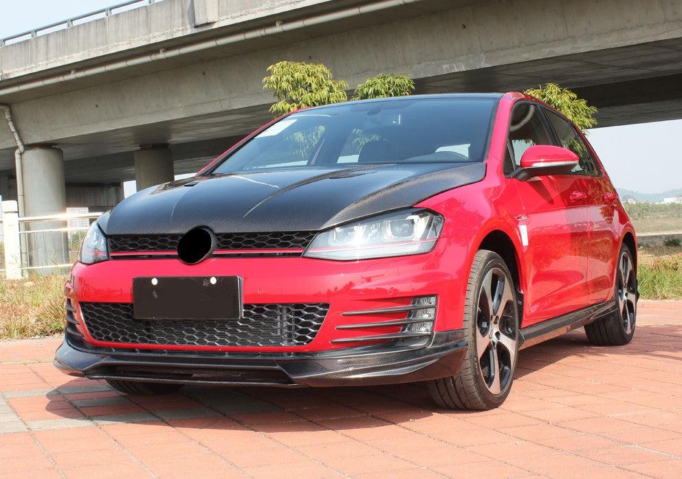 V Style Carbon Fibre Front Splitter for VW Golf MK7 GTI 14-17-Carbon Factory