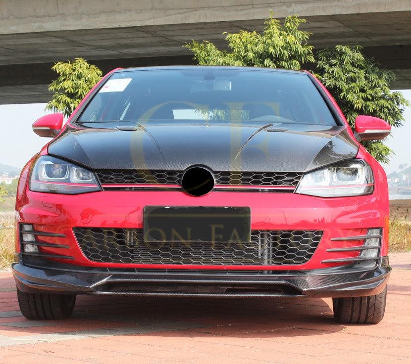 V Style Carbon Fibre Front Splitter for VW Golf MK7 GTI 14-17-Carbon Factory