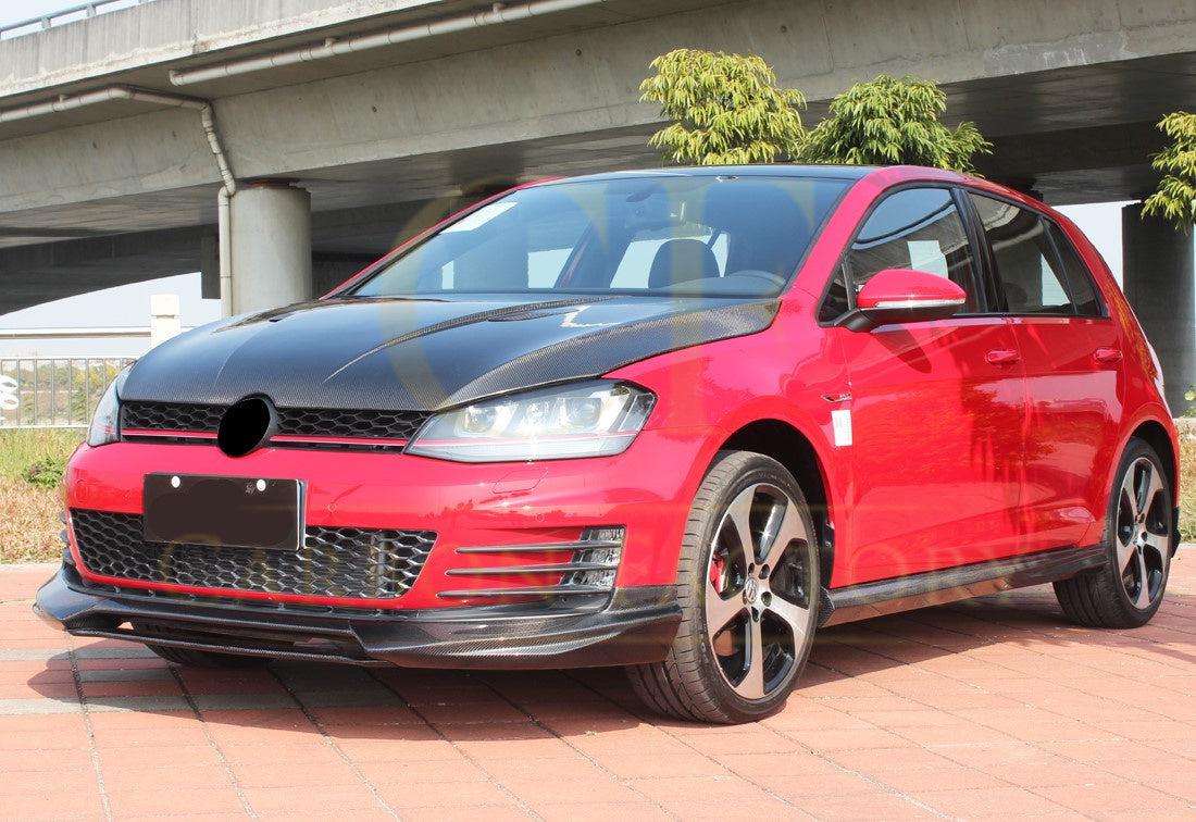 V Style Carbon Fibre Front Splitter for VW Golf MK7 GTI 14-17-Carbon Factory