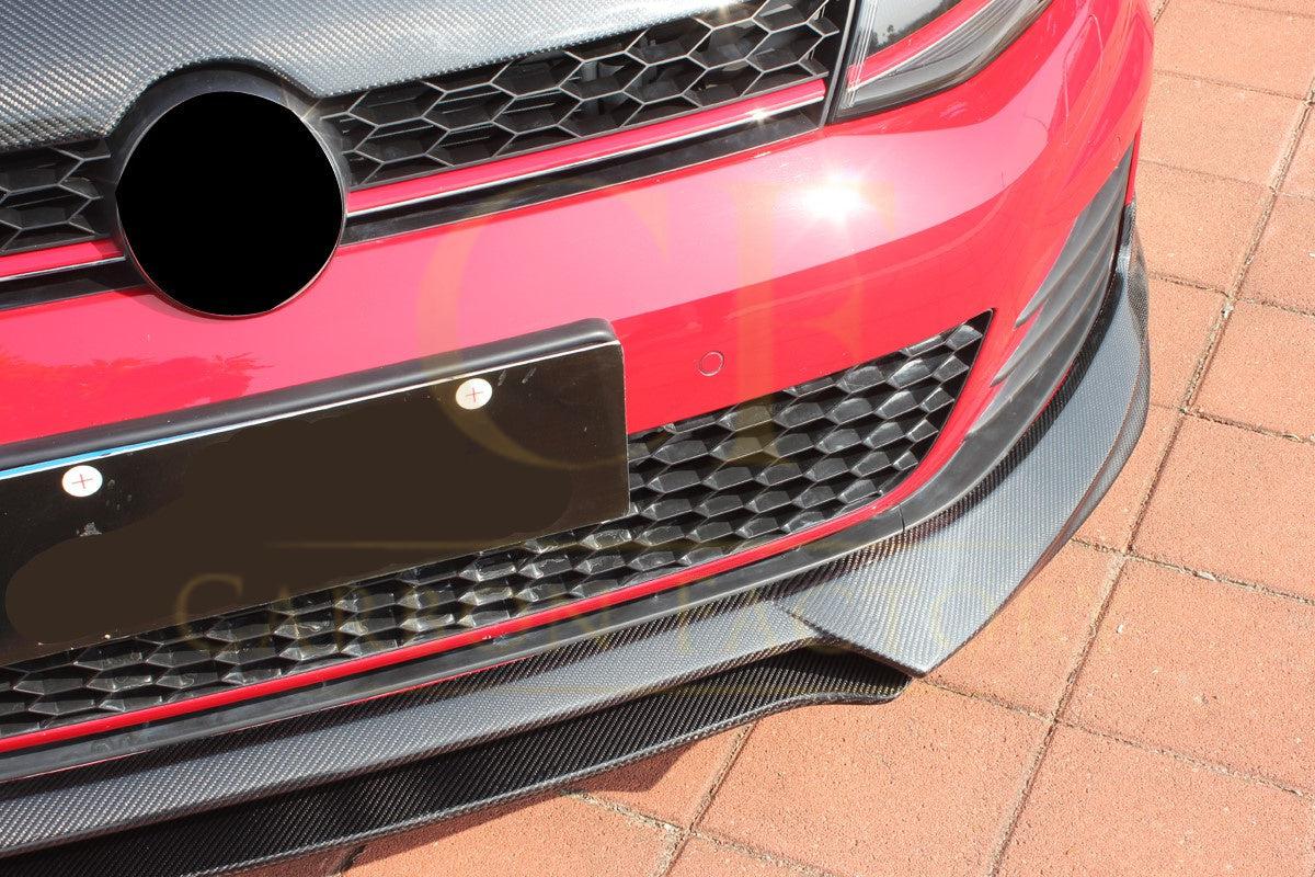 V Style Carbon Fibre Front Splitter for VW Golf MK7 GTI 14-17-Carbon Factory