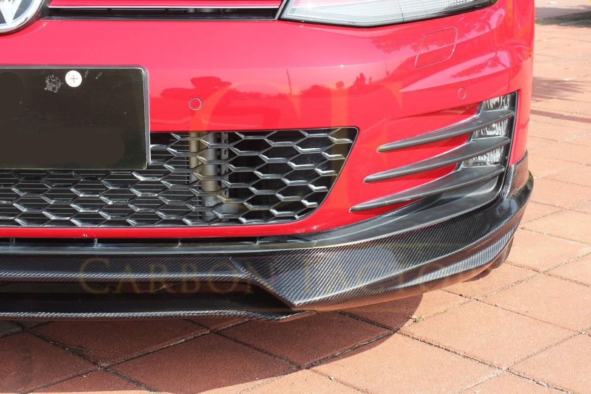 V Style Carbon Fibre Front Splitter for VW Golf MK7 GTI 14-17-Carbon Factory