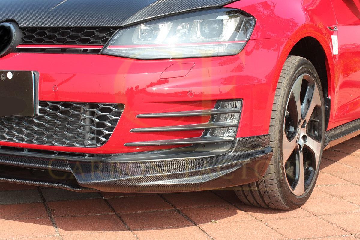 V Style Carbon Fibre Front Splitter for VW Golf MK7 GTI 14-17-Carbon Factory