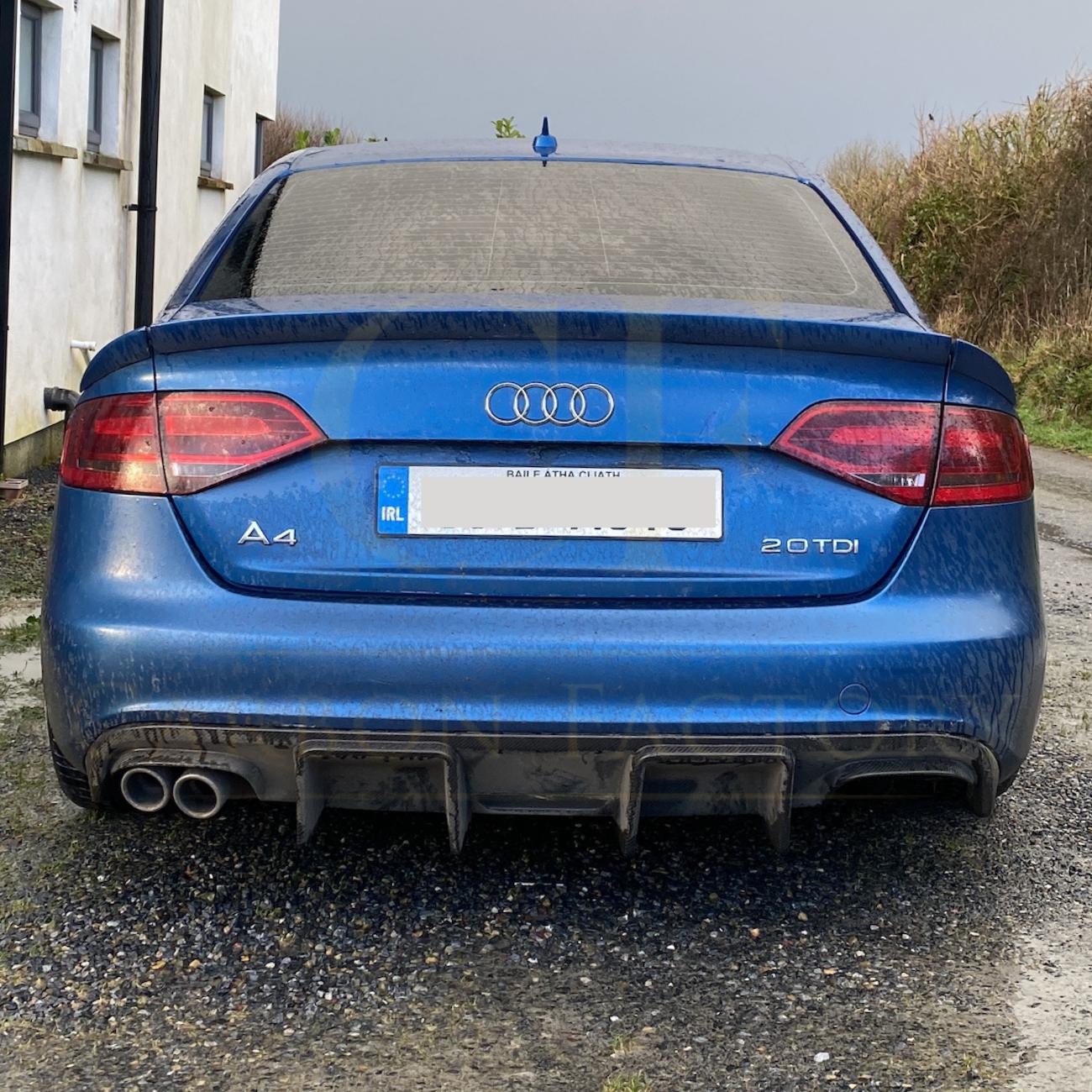 V Style Carbon Fibre Rear Diffuser for Audi S4 A4 S Line B8 08-12-Carbon Factory