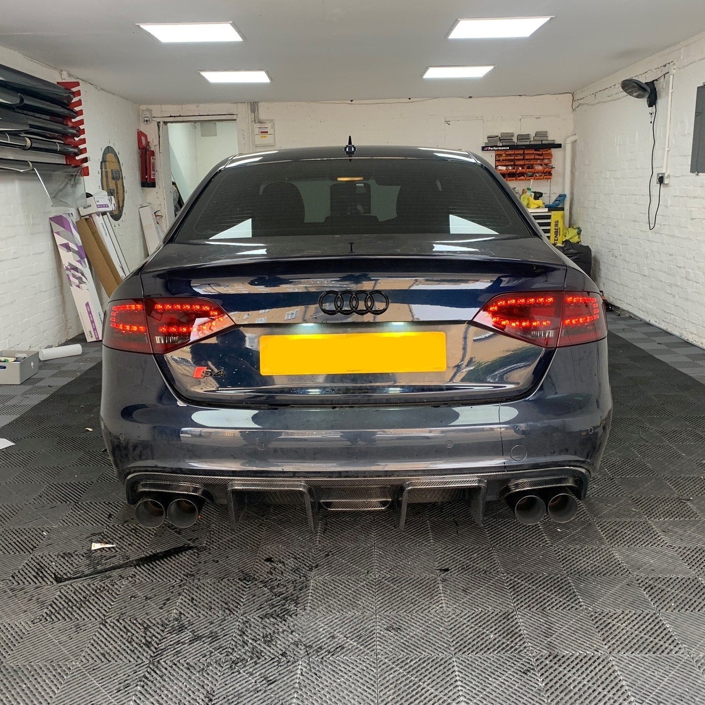 V Style Carbon Fibre Rear Diffuser for Audi S4 A4 S Line B8 08-12-Carbon Factory
