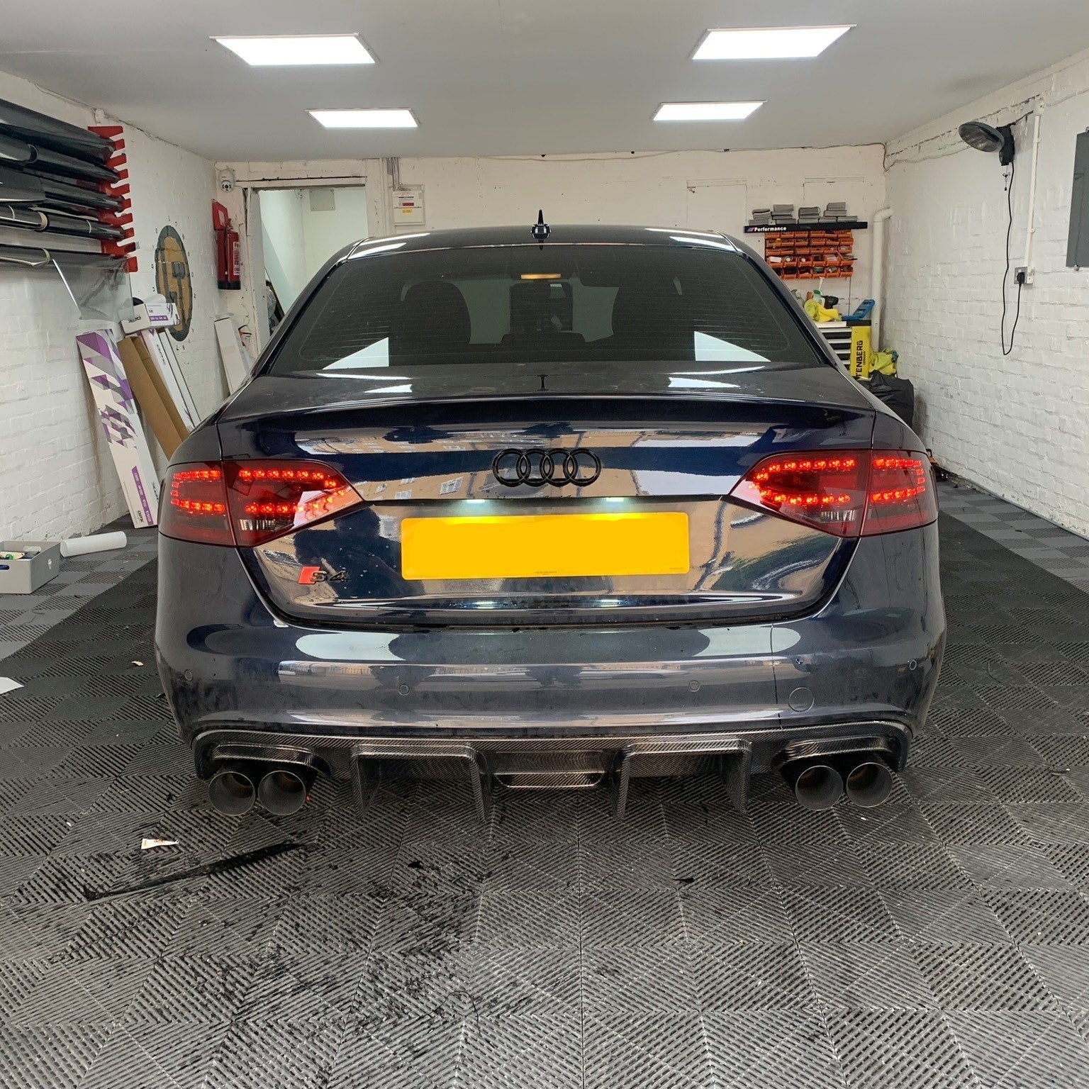 V Style Carbon Fibre Rear Diffuser for Audi S4 A4 S Line B8 08-12-Carbon Factory