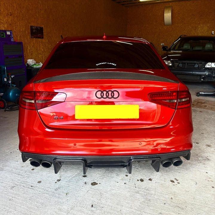 V Style Carbon Fibre Rear Diffuser for Audi S4 B8.5 A4 S Line 13-15-Carbon Factory