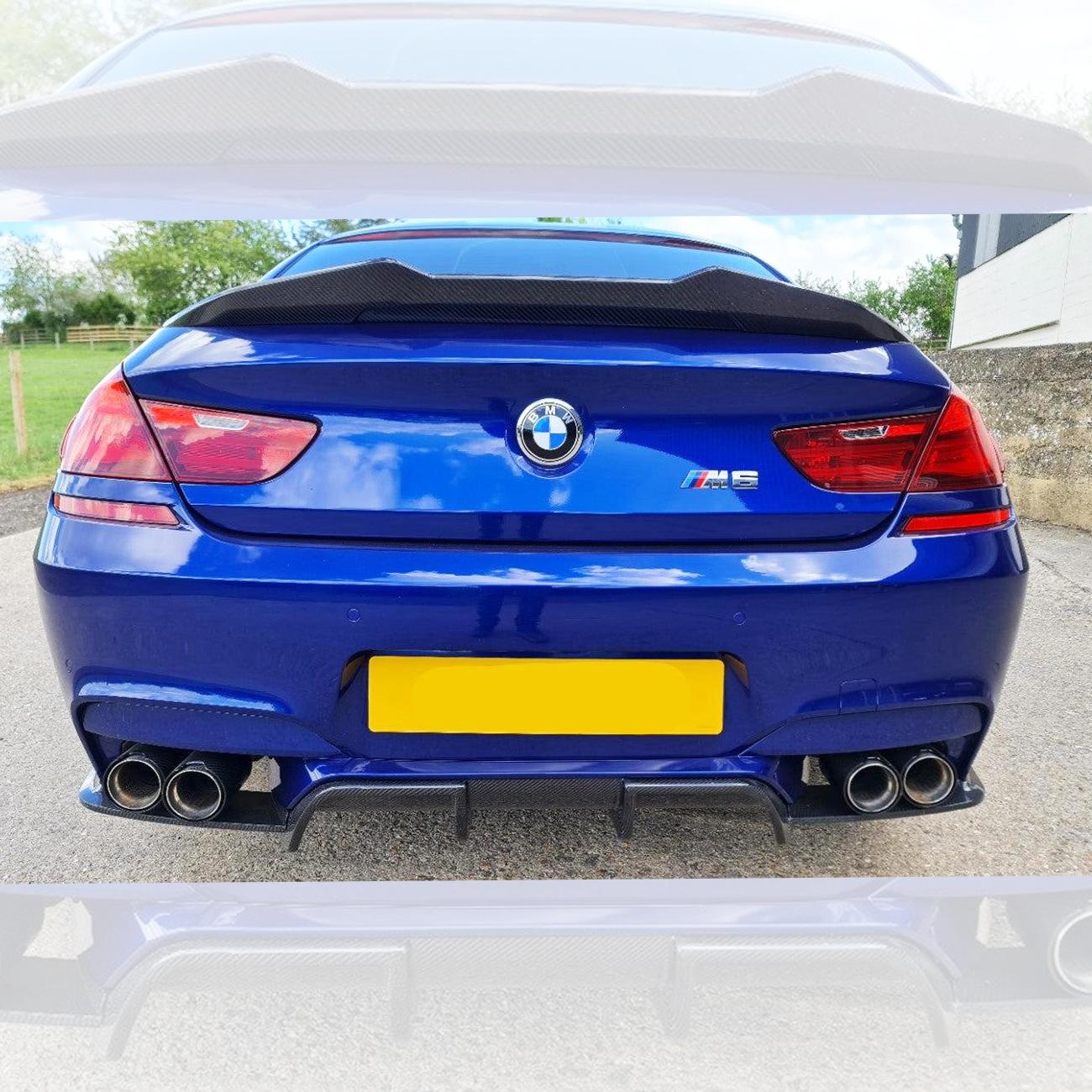 V Style Carbon Fibre Rear Diffuser for BMW F06 F12 F13 M6 11-18-Carbon Factory