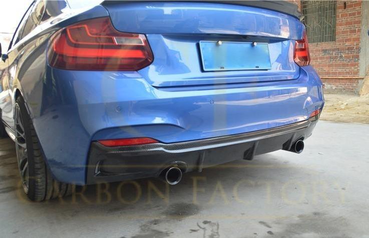 V Style Carbon Fibre Rear Diffuser for BMW F22 2 Series M Sport 14-21-Carbon Factory