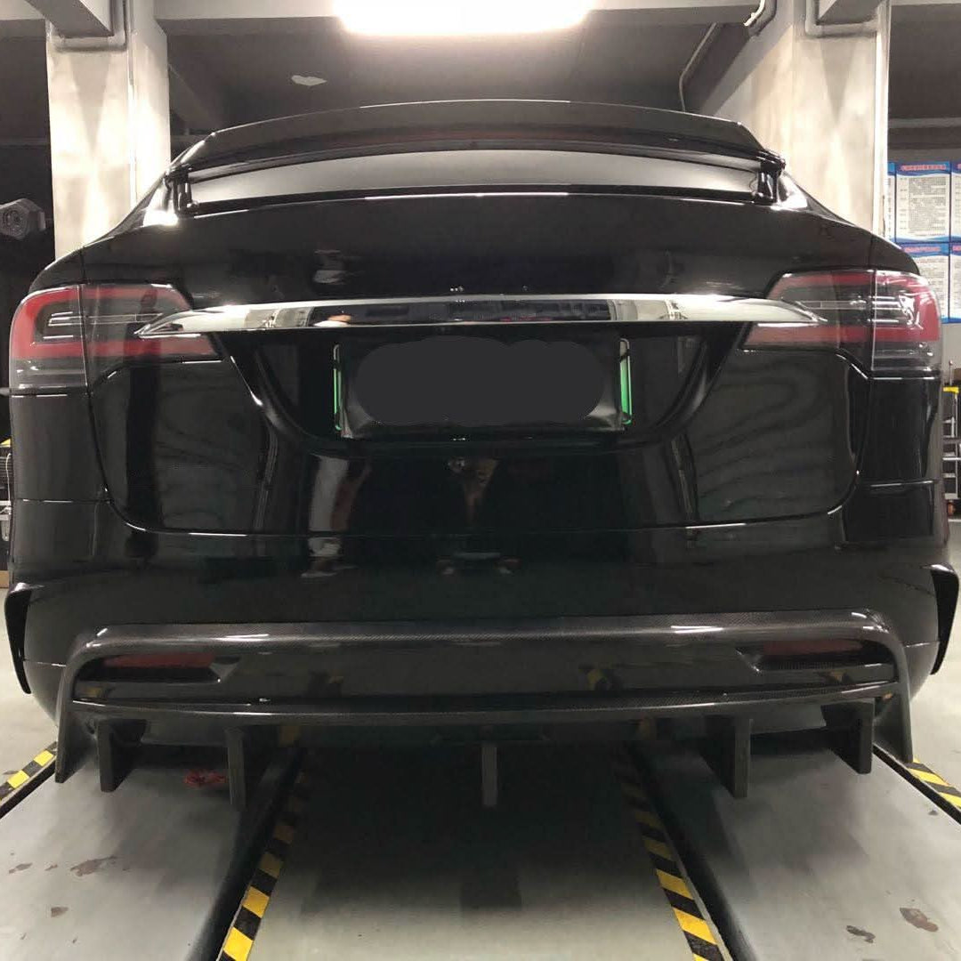 V Style Carbon Fibre Rear Diffuser for Tesla Model X 16-Present - Carbon Factory