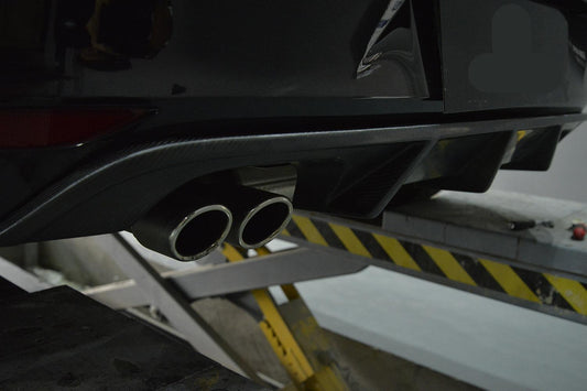 V Style Carbon Fibre Rear Diffuser for VW Golf MK7 R 14-17-Carbon Factory