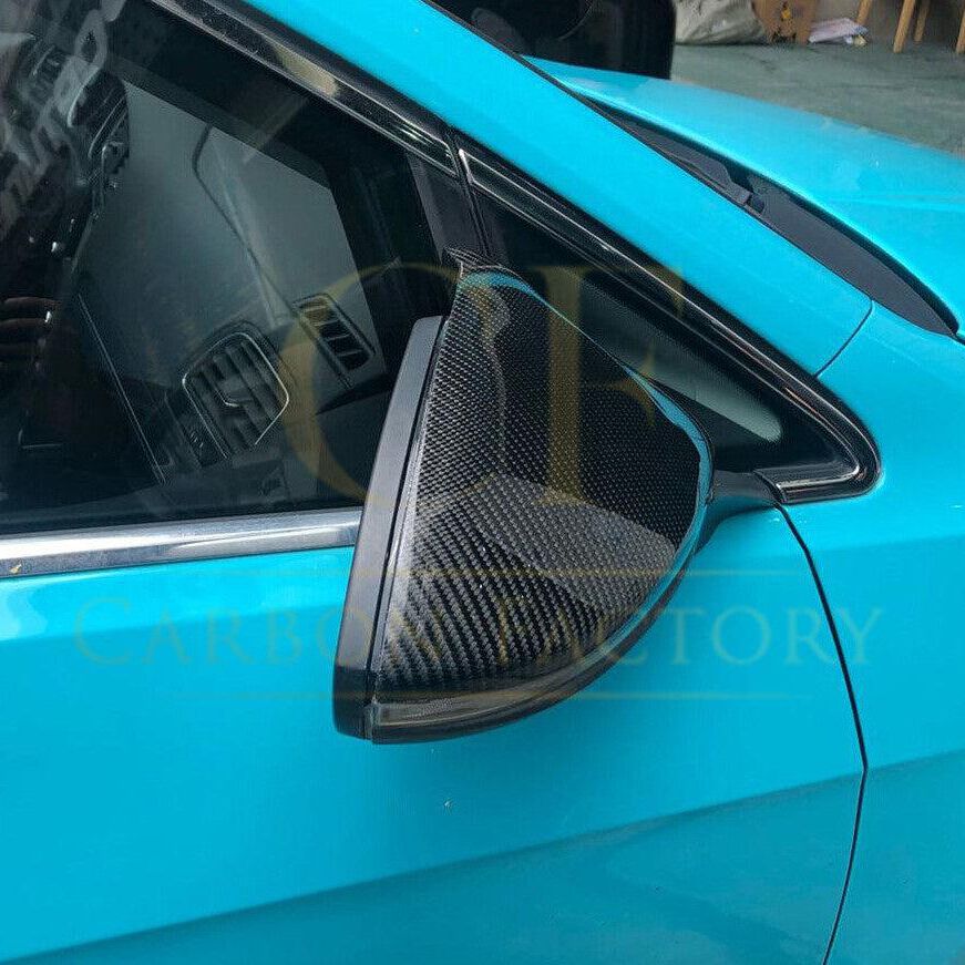 V Style Carbon Fibre Replacement Mirror Covers for VW Golf MK7 MK7.5 inc GTI & R 14-20-Carbon Factory