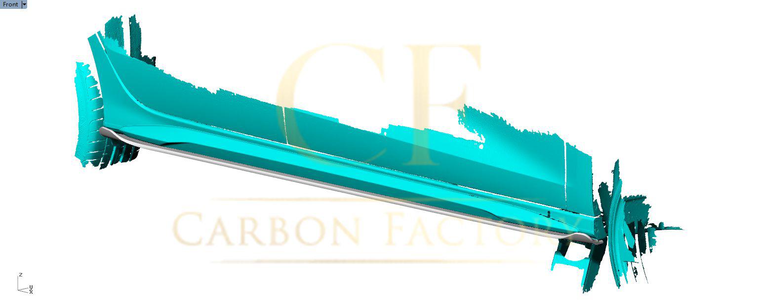 V Style Carbon Fibre Side Skirts for Audi A3 S3 Saloon 20-22-Carbon Factory