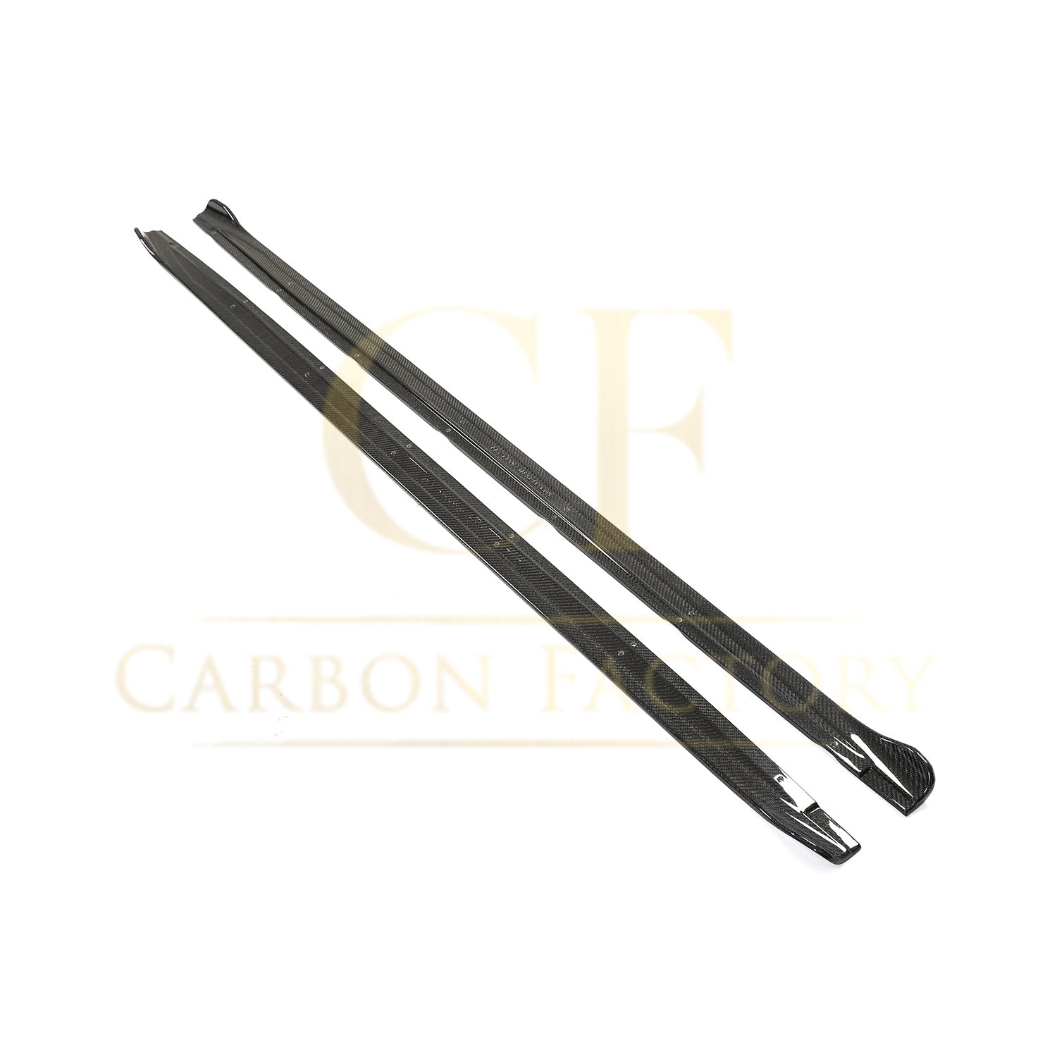 V Style Carbon Fibre Side Skirts for Audi A3 S3 Saloon 20-22-Carbon Factory