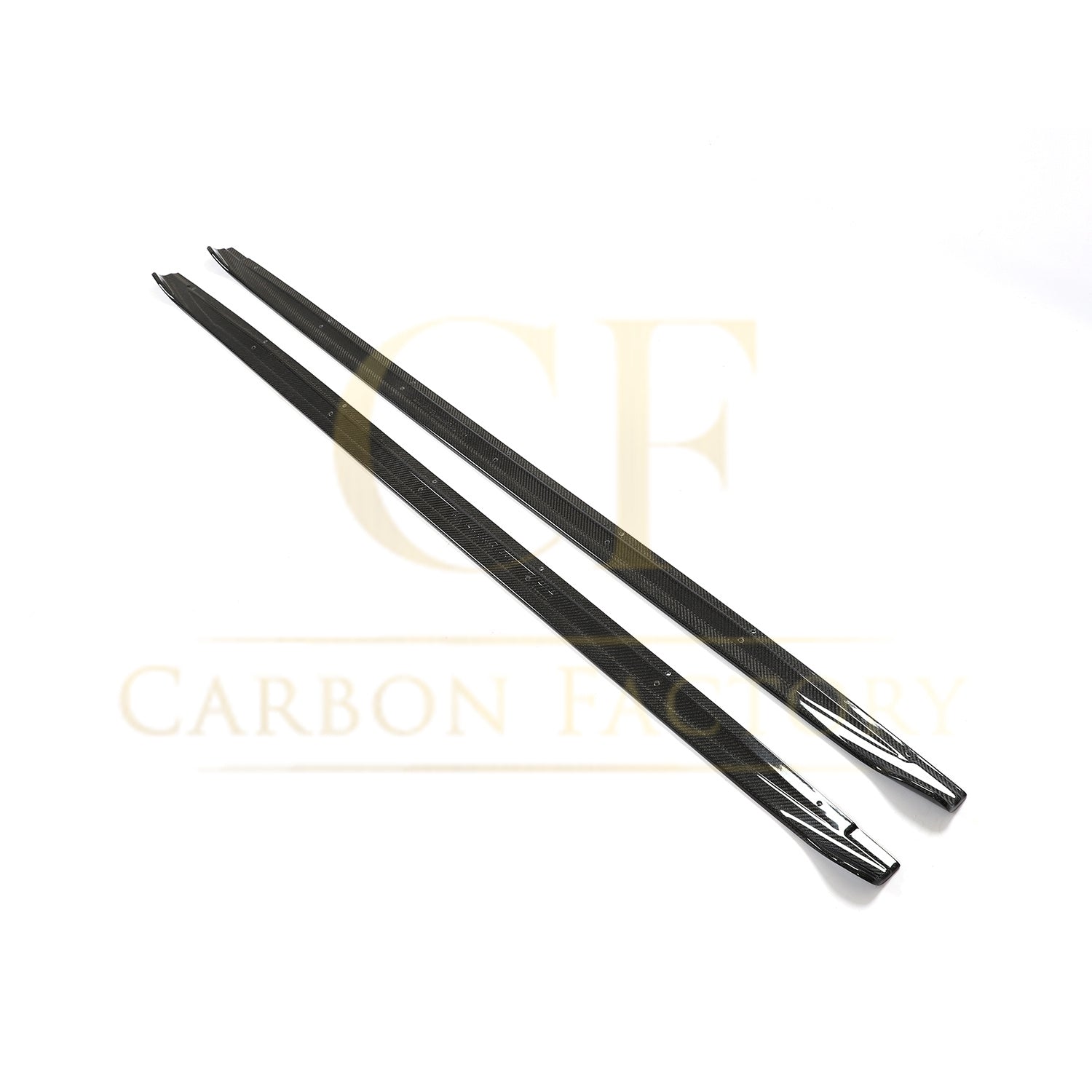 V Style Carbon Fibre Side Skirts for Audi A3 S3 Saloon 20-22-Carbon Factory