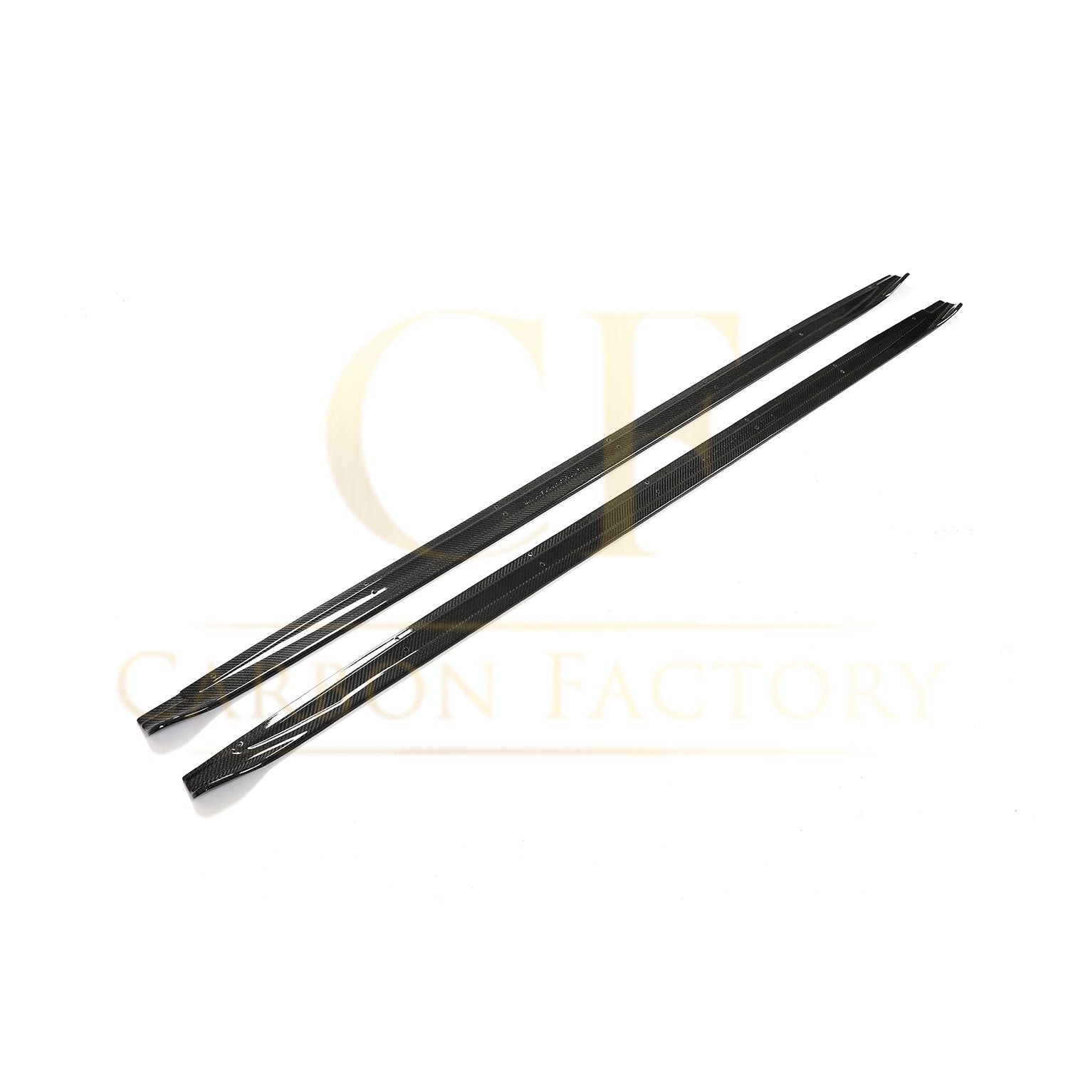 V Style Carbon Fibre Side Skirts for Audi A3 S3 Saloon 20-22-Carbon Factory
