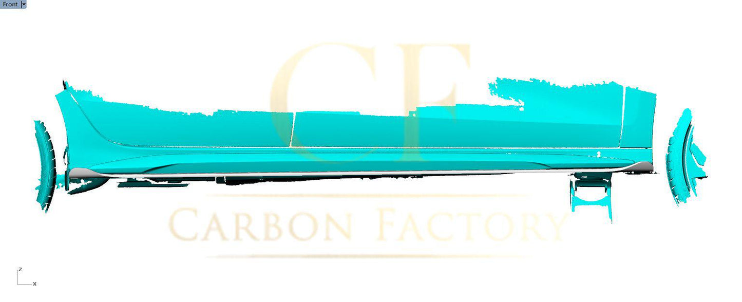 V Style Carbon Fibre Side Skirts for Audi A3 S3 Saloon 20-22-Carbon Factory