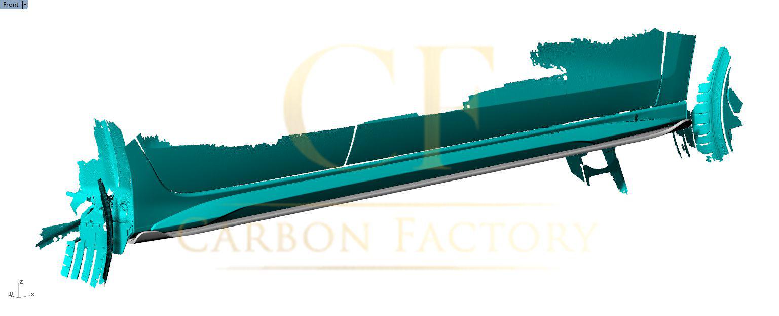 V Style Carbon Fibre Side Skirts for Audi A3 S3 Saloon 20-22-Carbon Factory