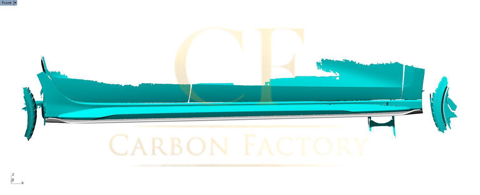 V Style Carbon Fibre Side Skirts for Audi A3 S3 Saloon 20-22-Carbon Factory