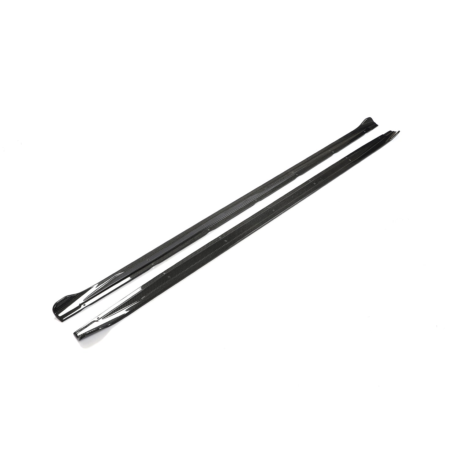 V Style Carbon Fibre Side Skirts for Audi A3 S3 Saloon 20-22-Carbon Factory