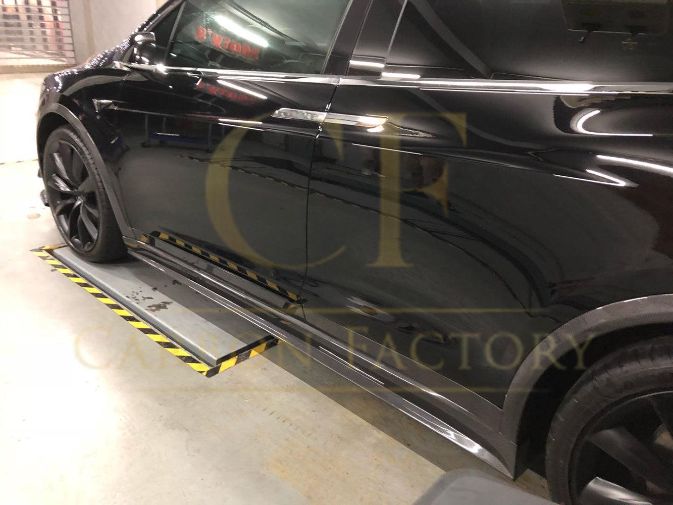 V Style Carbon Fibre Side Skirts for Tesla Model X 16-Present-Carbon Factory