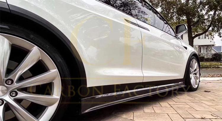V Style Carbon Fibre Side Skirts for Tesla Model X 16-Present-Carbon Factory
