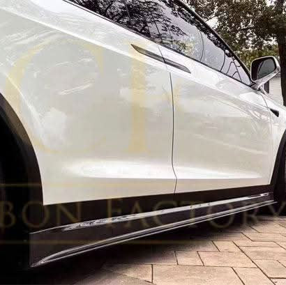 V Style Carbon Fibre Side Skirts for Tesla Model X 16-Present - Carbon Factory