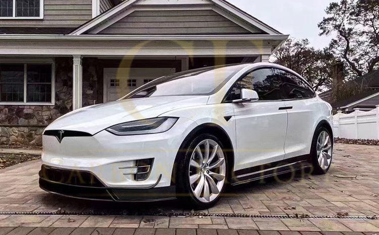 V Style Carbon Fibre Side Skirts for Tesla Model X 16-Present-Carbon Factory