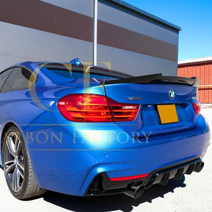V Style Gloss Black Boot Spoiler for BMW 4 Series F32 Coupe 14-20 - Carbon Factory
