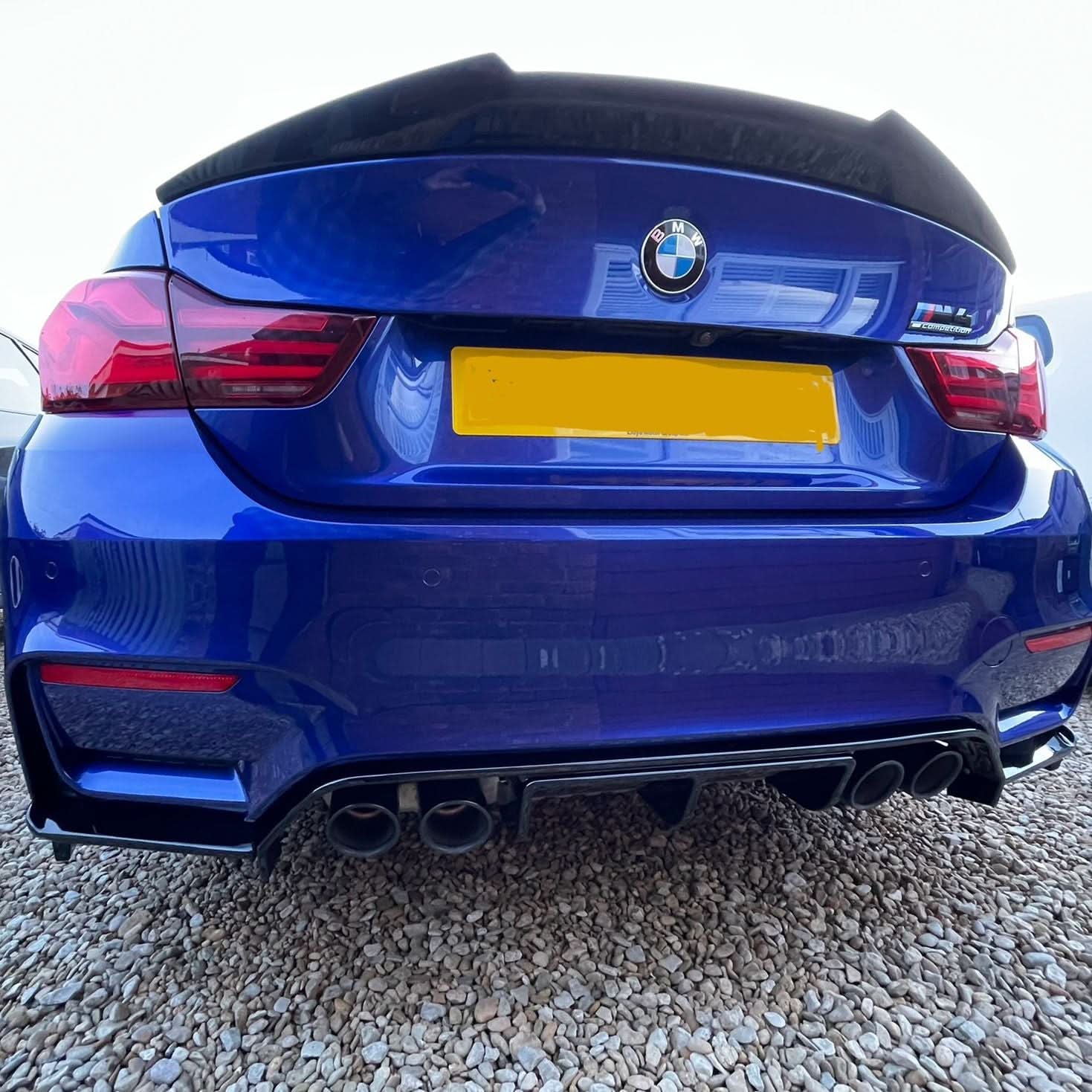 V Style Gloss Black Boot Spoiler for BMW F82 M4 Coupe 14-20 - Carbon Factory