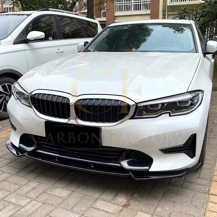 V Style Gloss Black Front Splitter for BMW 3 Series G20 G21 Pre-LCI 19-22-Carbon Factory