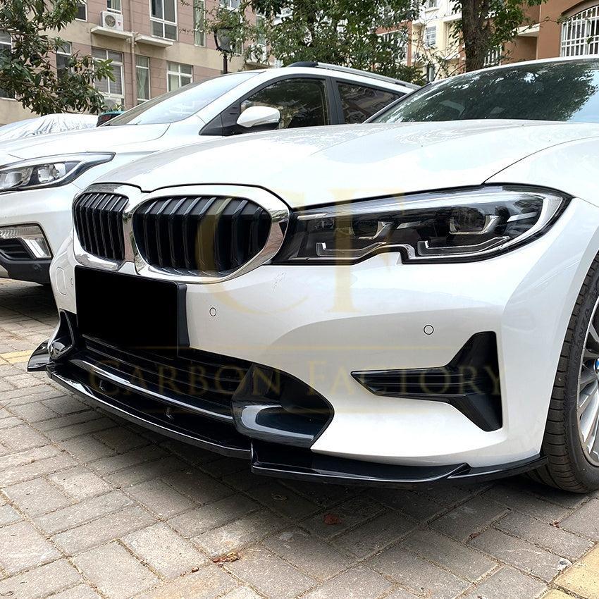 V Style Gloss Black Front Splitter for BMW 3 Series G20 G21 Pre-LCI 19-22-Carbon Factory