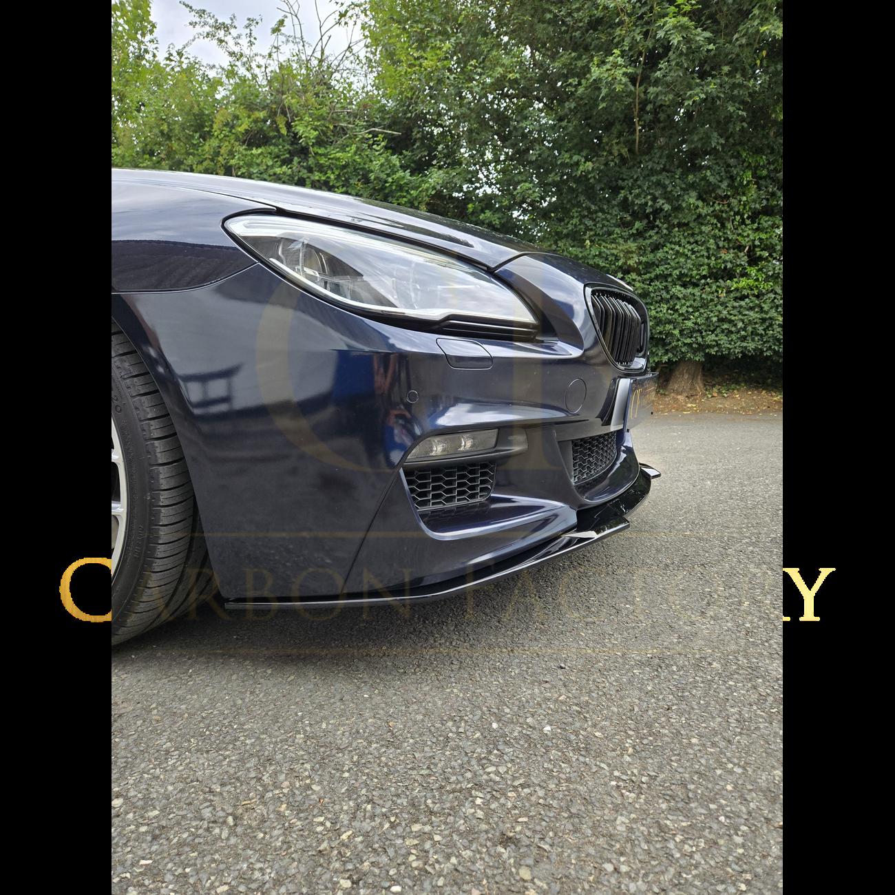 V Style Gloss Black Front Splitter for BMW 6 Series F06 F12 F13 M Sport 11-18-Carbon Factory