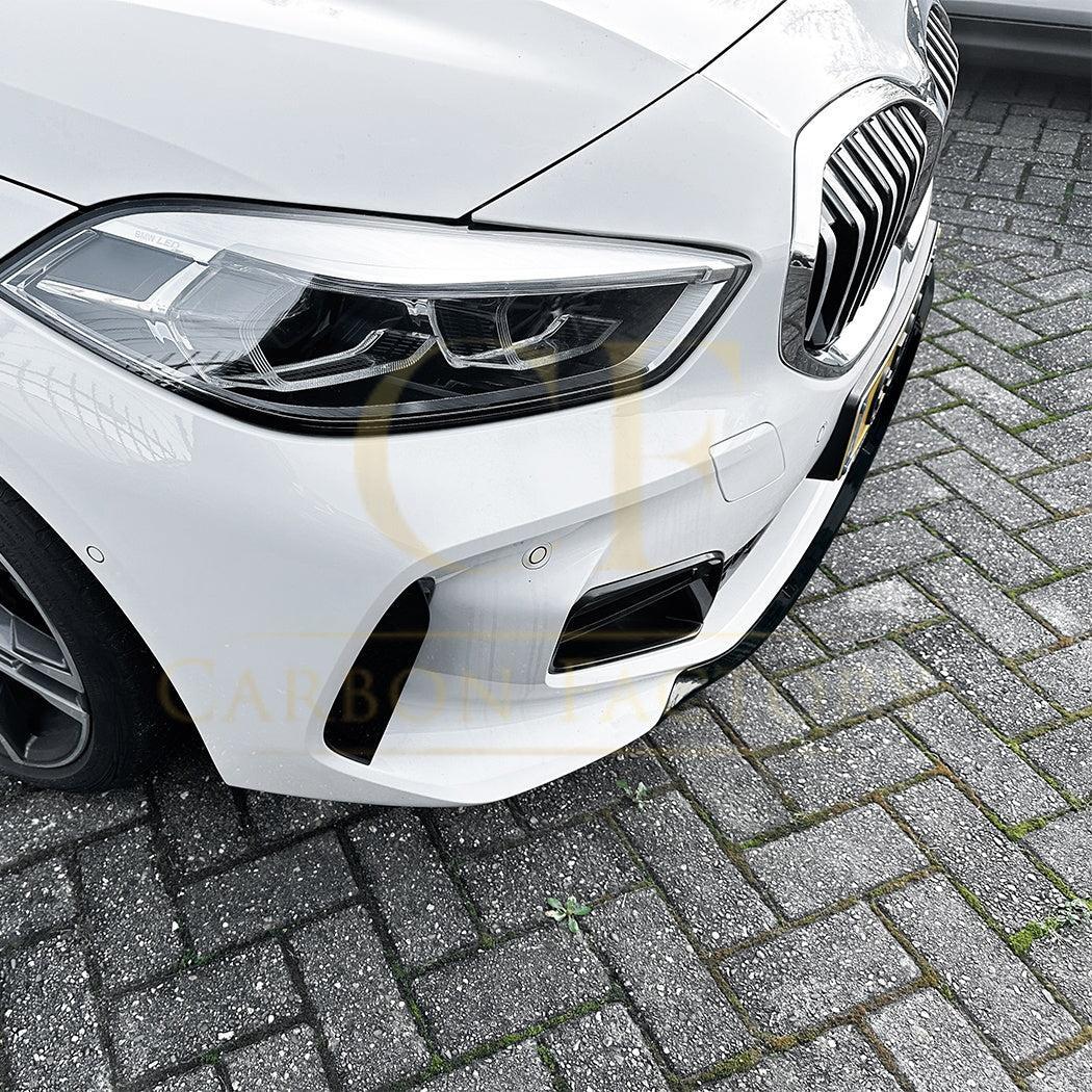 V Style Gloss Black Front Splitter for BMW F40 1 Series 19-24-Carbon Factory