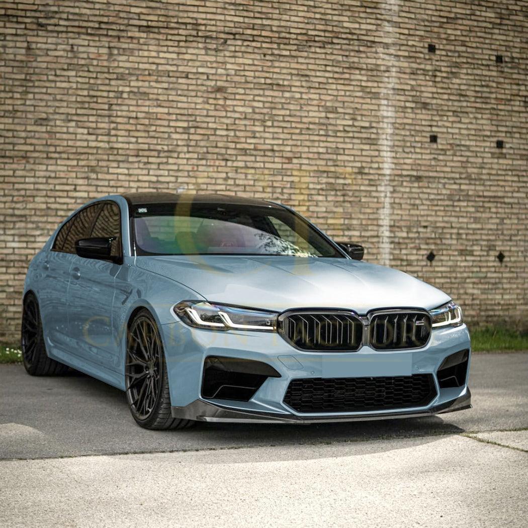 V Style Gloss Black Front Splitter for BMW F90 M5 21-24-Carbon Factory