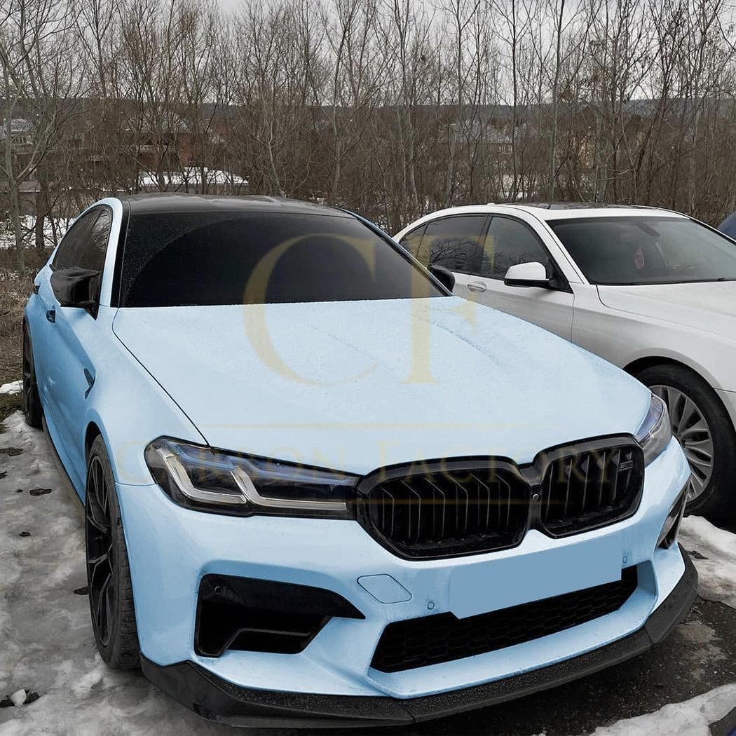 V Style Gloss Black Front Splitter for BMW F90 M5 21-24-Carbon Factory