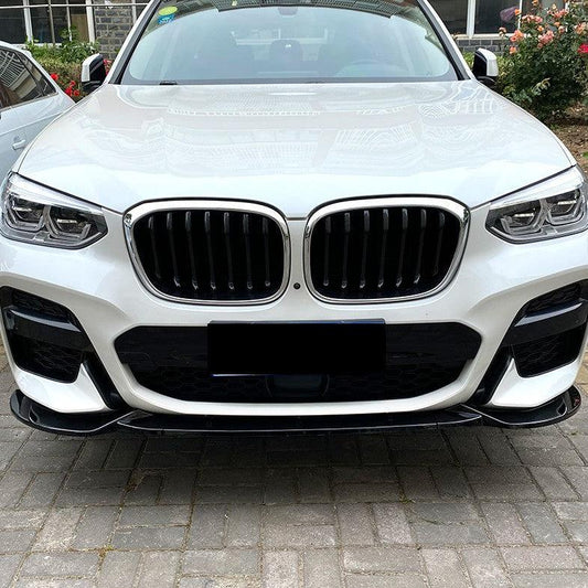 V Style Gloss Black Front Splitter for BMW G01 X3 G02 X4 Pre-LCI 18-21-Carbon Factory