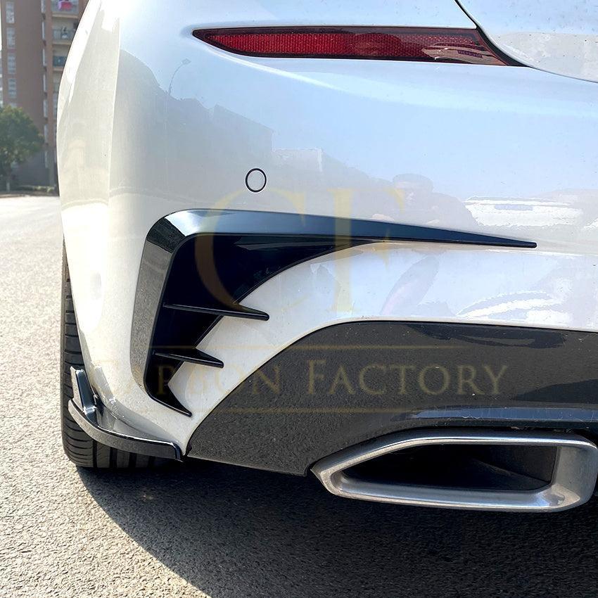 V Style Gloss Black Rear Bumper Trims for BMW 3 Series G20 G21 Pre-LCI 19-22-Carbon Factory