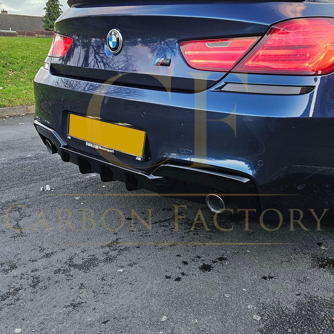 V Style Gloss Black Rear Diffuser Dual Exhaust for BMW 6 Series F06 F12 F13 M Sport 12-17-Carbon Factory