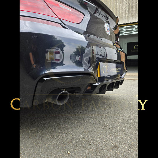 V Style Gloss Black Rear Diffuser Quad Exhaust for BMW 6 Series F06 F12 F13 M Sport 12-17-Carbon Factory