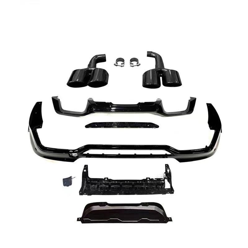 V Style Gloss Black Rear Diffuser with Exhaust Tips for BMW G02 X4 18-Present-Carbon Factory
