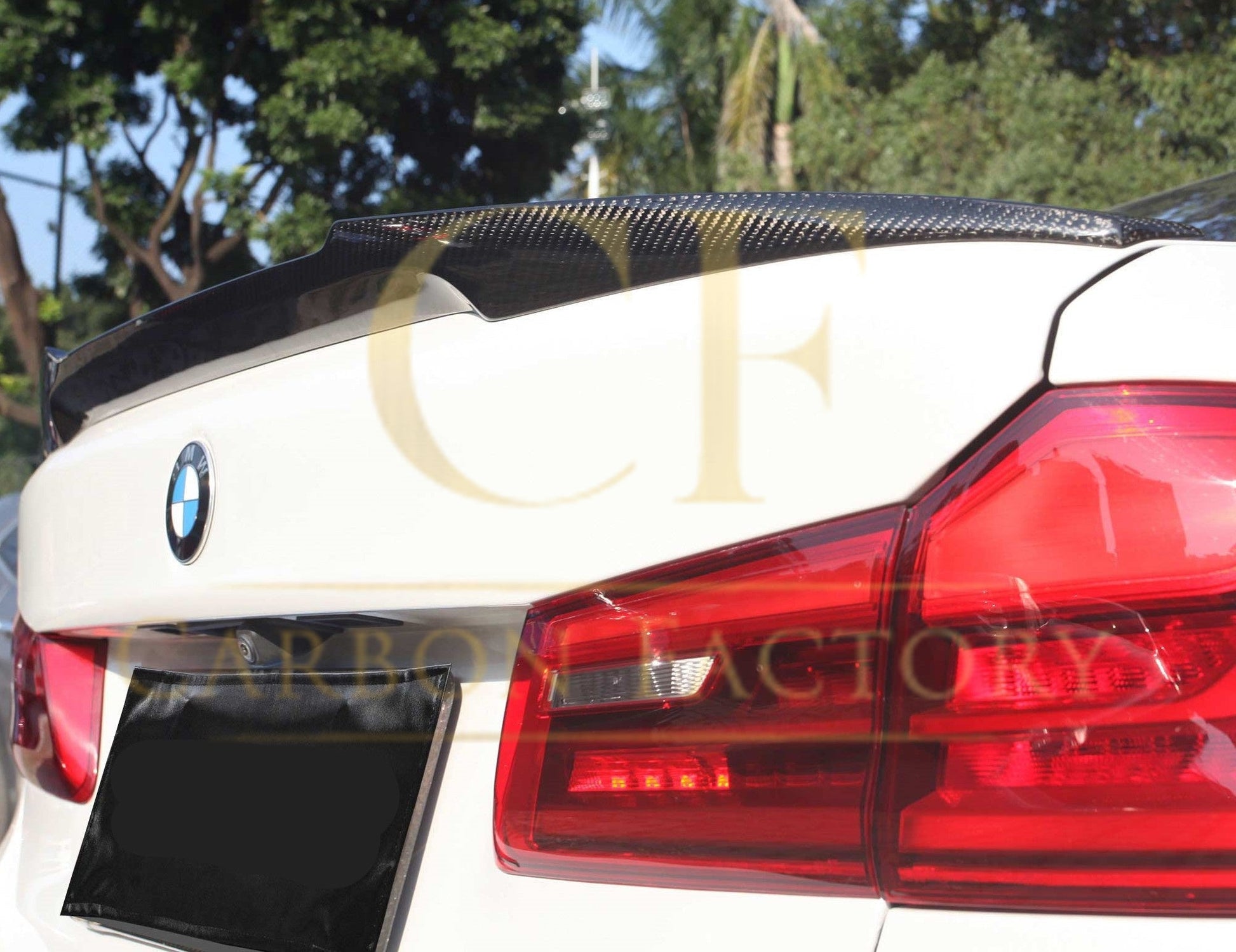 V Style Pre-Preg Carbon Fibre Boot Spoiler for BMW G30 5 Series F90 M5 17-23-Carbon Factory