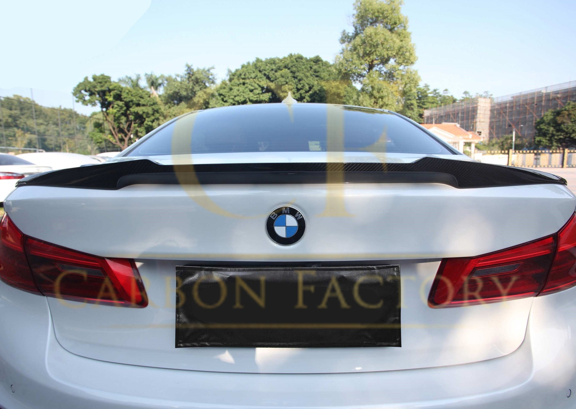 V Style Pre-Preg Carbon Fibre Boot Spoiler for BMW G30 5 Series F90 M5 17-23-Carbon Factory