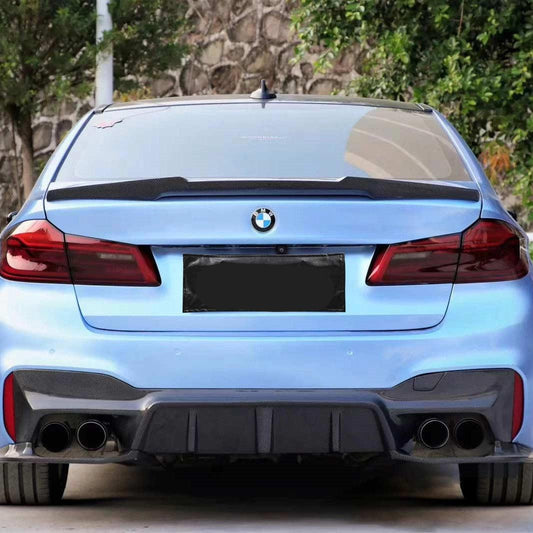 V Style Pre-Preg Carbon Fibre Boot Spoiler for BMW G30 5 Series F90 M5 17-23-Carbon Factory
