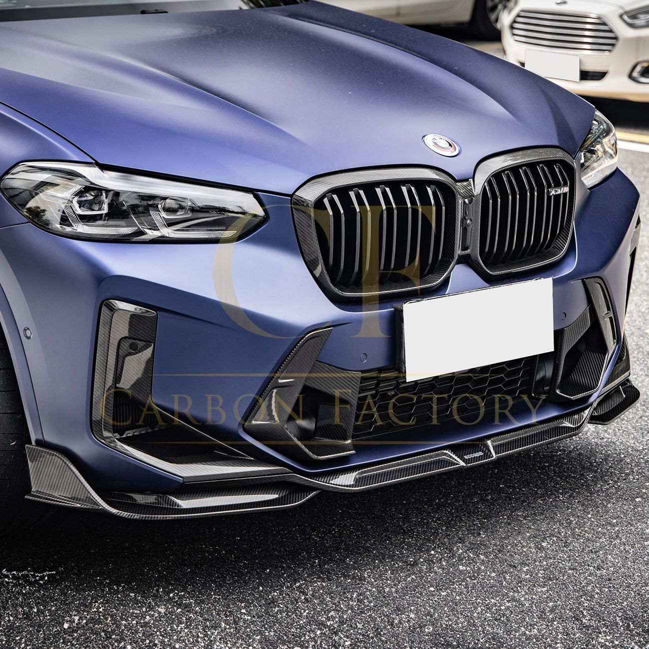 V Style Pre-Preg Carbon Fibre Front Induction Trims for BMW F97 X3M F98 X4M LCI 22-24-Carbon Factory