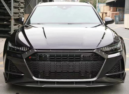 V Style Pre-Preg Carbon Fibre Front Splitter for Audi C8 RS6 19-22-Carbon Factory