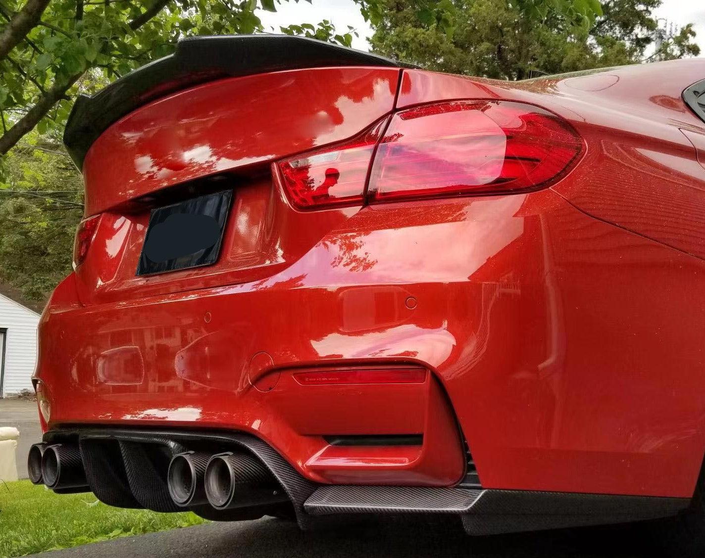 V Style Pre-Preg Carbon Fibre Rear Diffuser for BMW F80 M3 F82 F83 M4 14-20-Carbon Factory