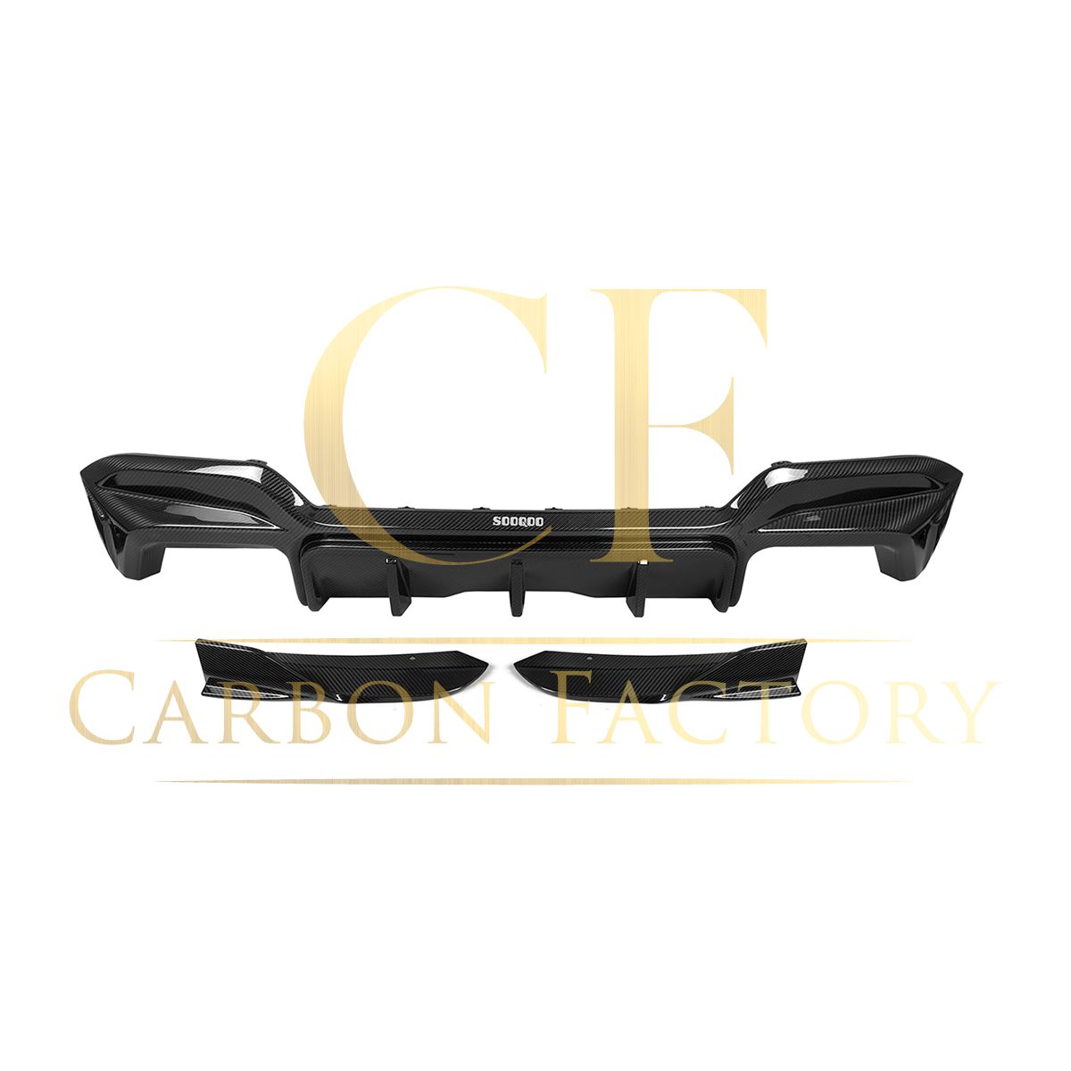 V Style Pre-Preg Carbon Fibre Rear Diffuser for BMW F97 X3M LCI 22-24-Carbon Factory